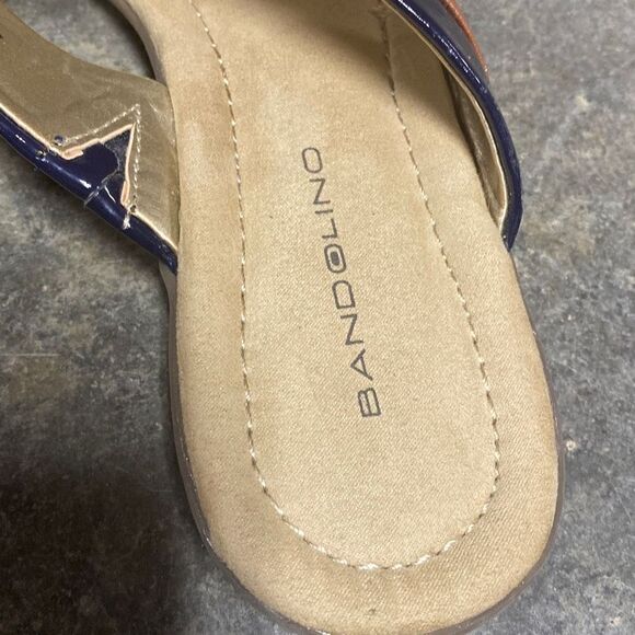 Bandolino BDJANETTE Tan & Navy Flip Flip Sandal Size 7.5 - Picture 9 of 12